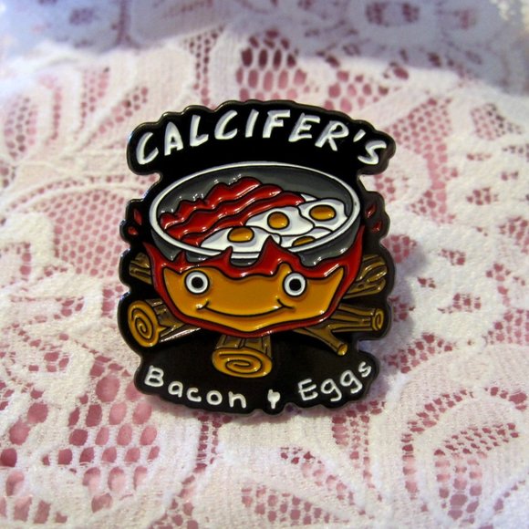 Calcifer's Bacon & Eggs Pin~Hard Enamel - Picture 3 of 4